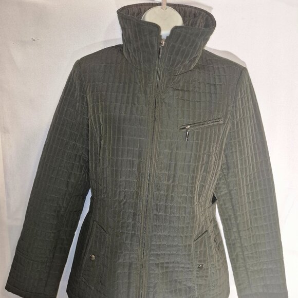 ST. JOHN'S BAY Long jacket, lined, waffled design, black in size Medium - Picture 3 of 16